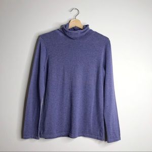 J. JILL Purple Turtleneck Lightweight Knit Sweater